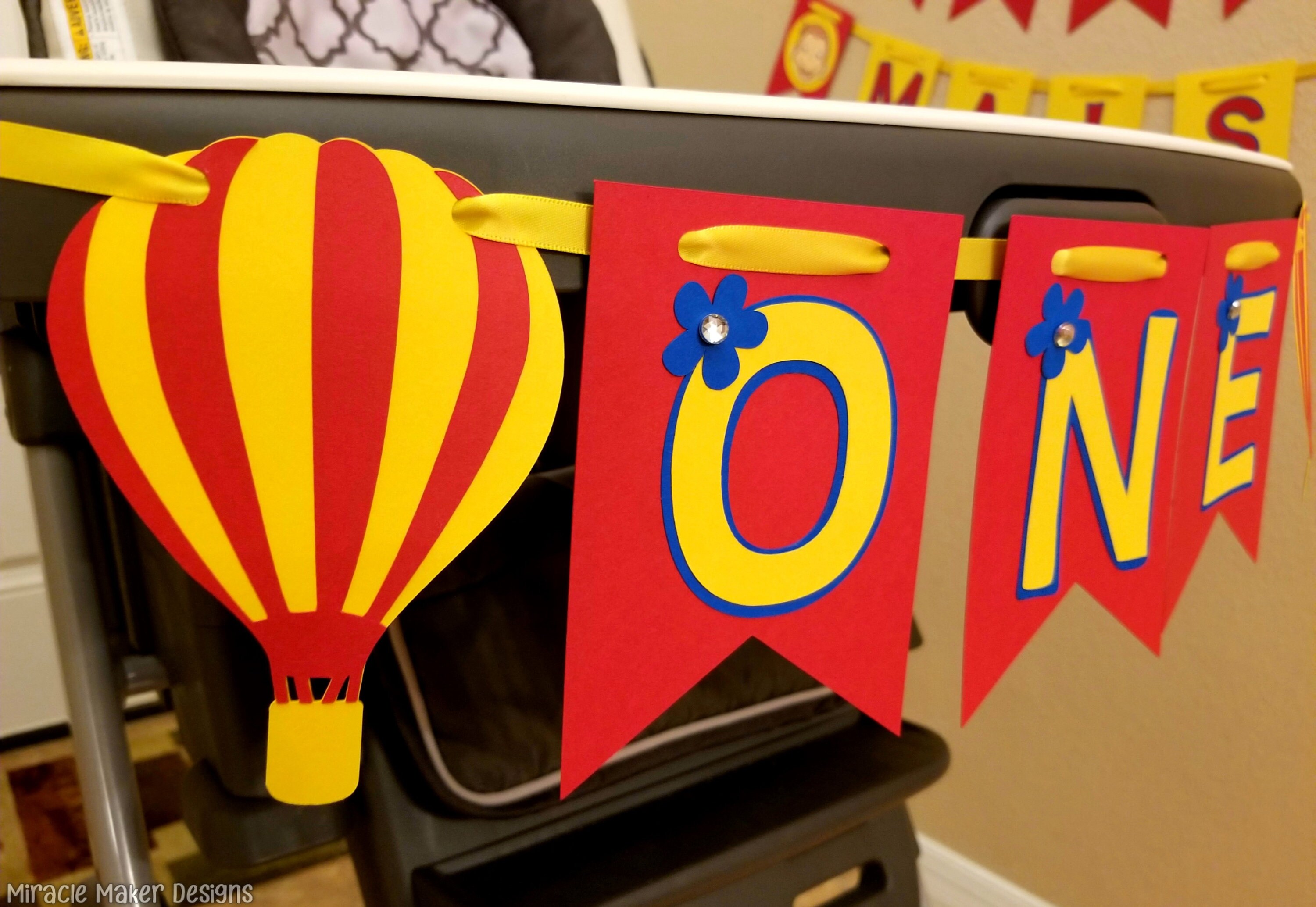 Hot Air Balloon High Chair Banner up up and Away Birthday Etsy