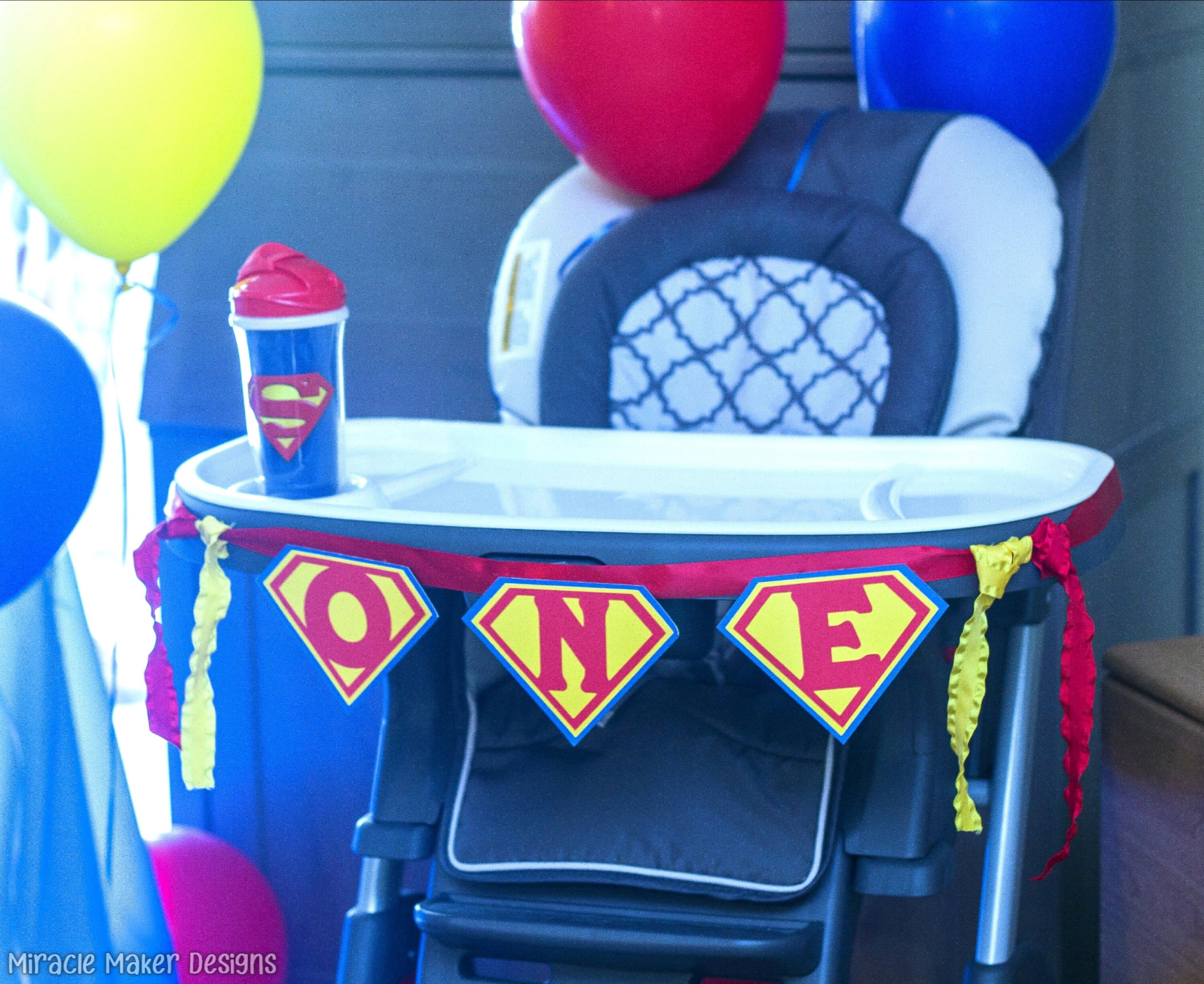 Superhero High Chair Banner Superman Inspired Birthday Etsy