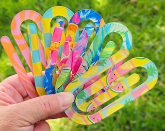 Bright Acrylic Paperclip Bookmark | Planner Accessory | Book Lover Gift | Reading Gift | Stylish School Supplies