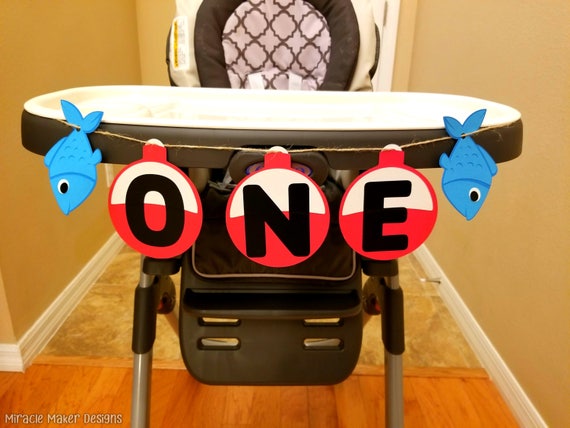 Ofishally One High Chair Banner, 1st Birthday Banner, Ofishally One Party Decorations, Fishing Birthday Decor, Ofishally One Birthday Banner
