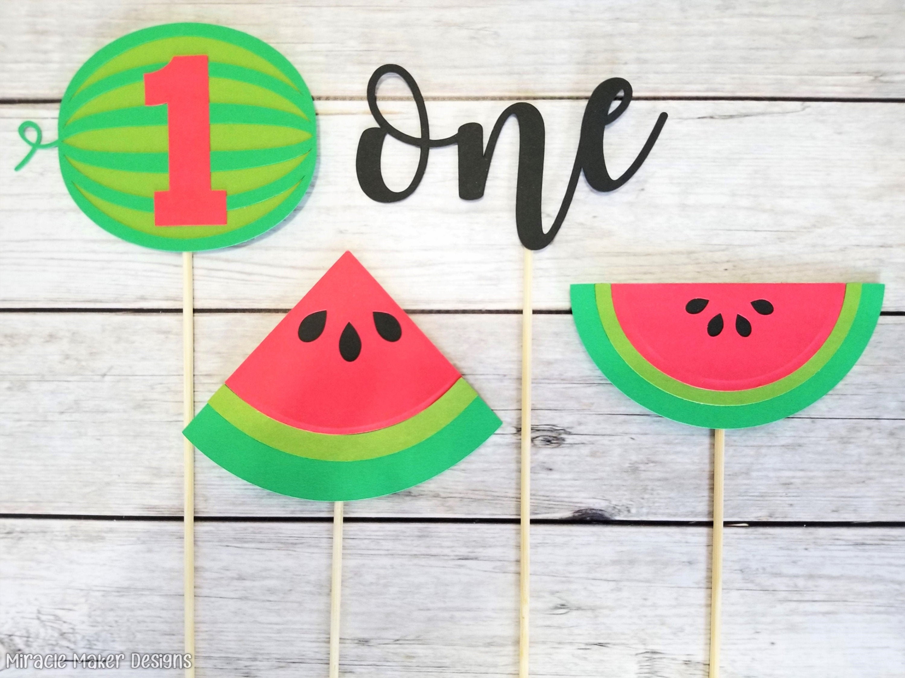 One In A Melon Centerpieces One In A Melon Photo Booth Props One In A Melon Party Decorations Watermelon Party DcorFruit