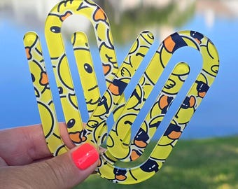 Rubber Duck Paperclip Bookmark, Cute Yellow Ducks Bookmark, Book Lover Accessory, Cute School Supplies, Book Club Gifts, Planner Accessory