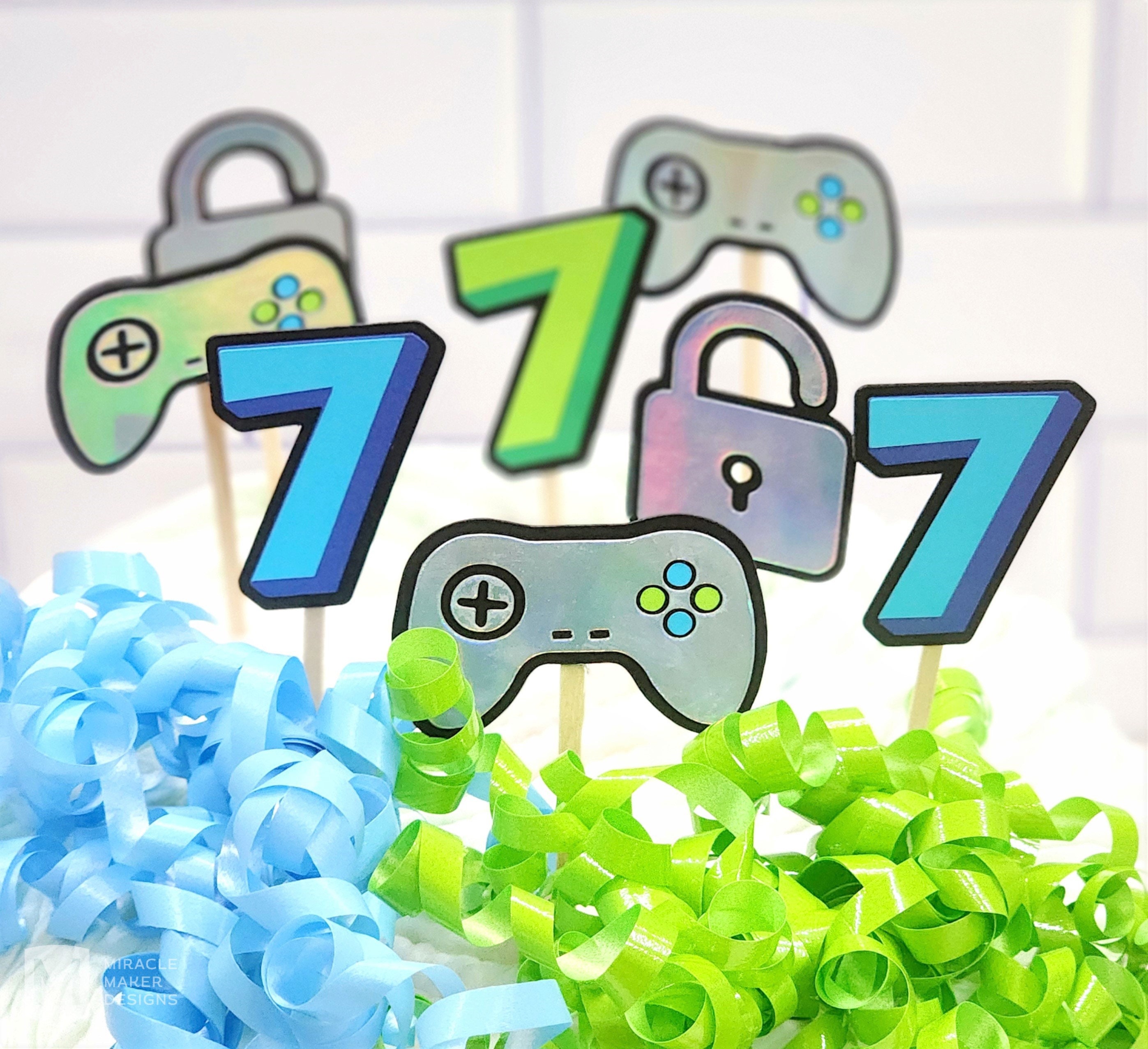 Glitter Level 10 Unlocked Cake Topper - Cheers To 10 Years Old Cake Decorations