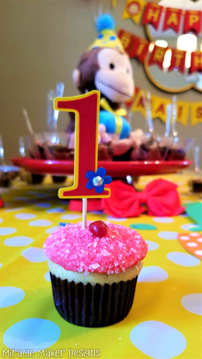 Hot Air Balloon Cupcake Toppers First Birthday Cupcake Etsy