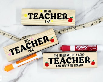 Personalized Teacher Eraser Gift Set, Whiteboard Eraser with Markers, Chalkboard Eraser, Teacher Gift, Teacher Appreciation Gift, Classroom