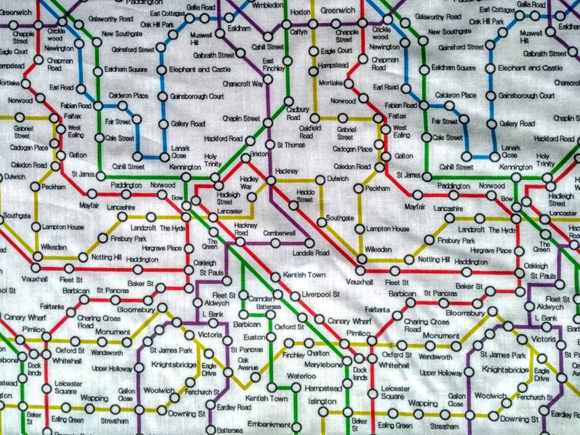 London Underground Fabric Tube Map per metre X 112cm wide Etsy
