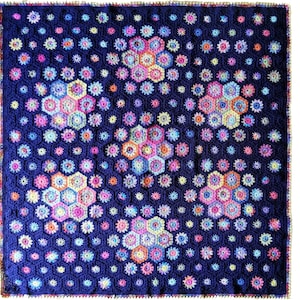 Pleiades Blanket Crochet Pattern - Instant Digital Download PDF- Hexagon Granny Blanket Throw Afghan Seven Sisters