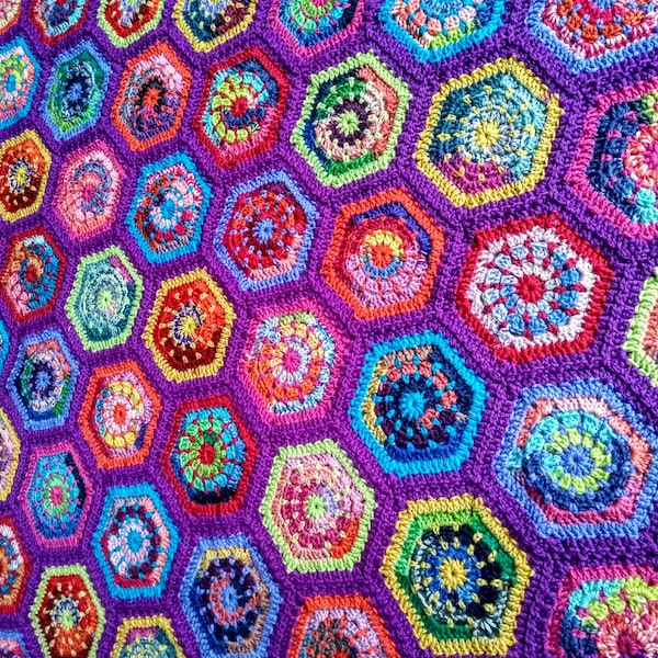 Hexagon Crocheted Rug Etsy
