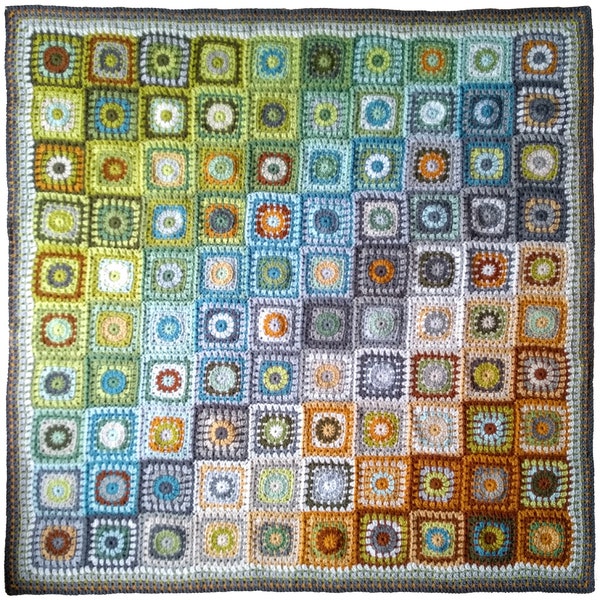 Cragside Blanket Crochet Pattern - Instant Digital Download PDF - Granny Square Design Nature Inspired Afghan Throw Rug