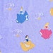 Disney Princesses- 100% Cotton Fabric With A Hint Of Glitter- Remnant 49.5cm x 112 cm Cinderella Belle Aurora Snow White FREE POST