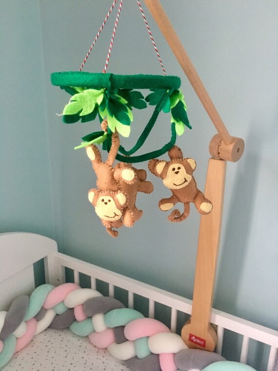 Cheeky Monkey Baby Mobile Jungle Baby Mobile Nursery Etsy