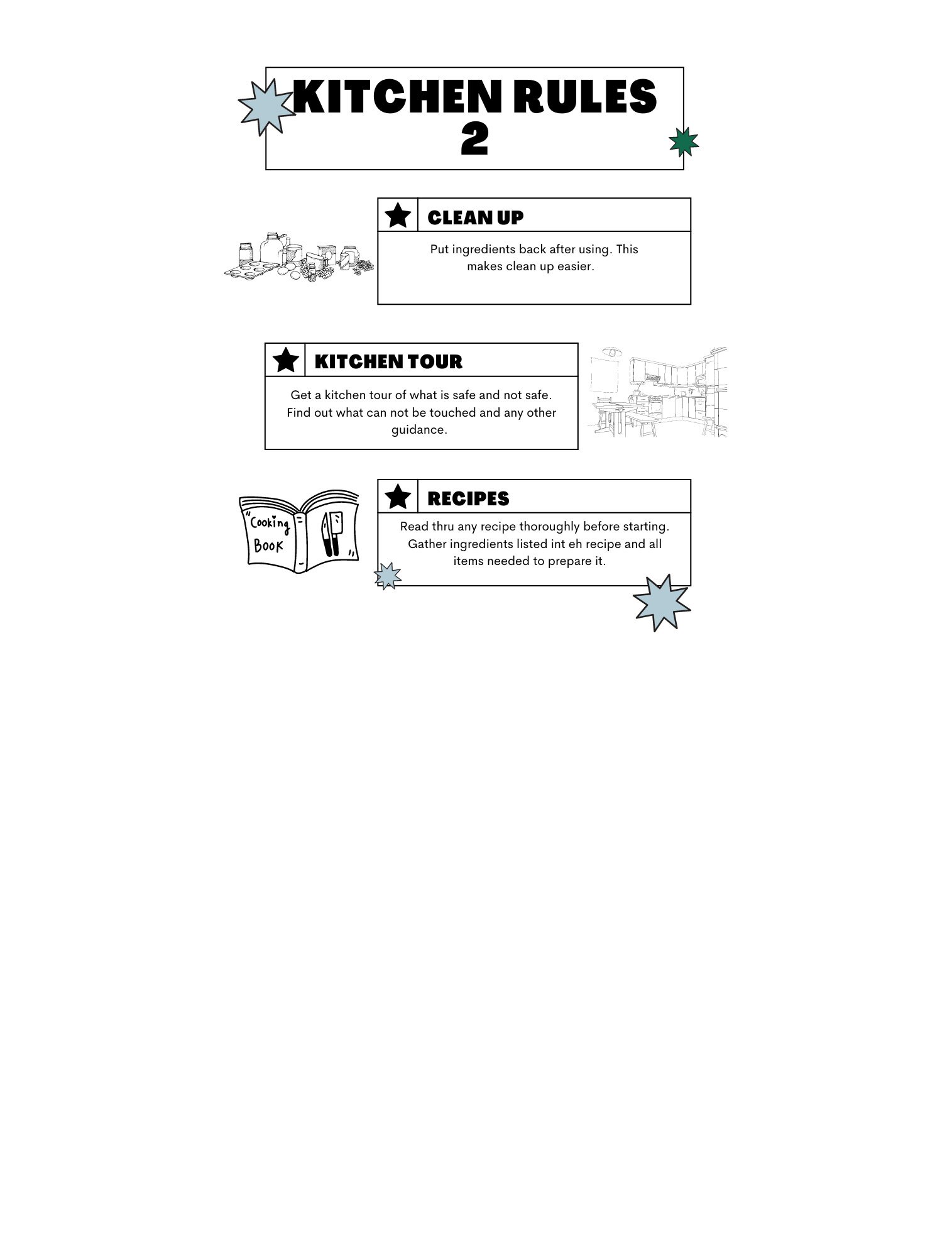 Kitchen Rules Sheet for Kids House Rules Printable - Etsy