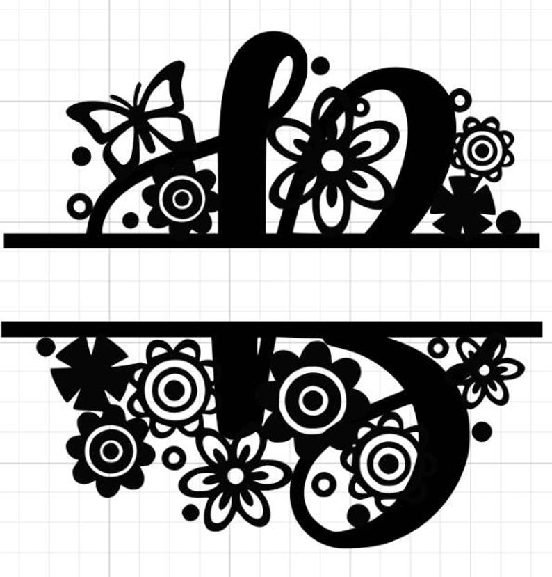 Download Split Monogram Svg Monogram File monogram split font | Etsy