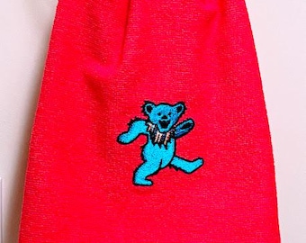 Dancing Bear Hot Pink Embroidered Hand towel