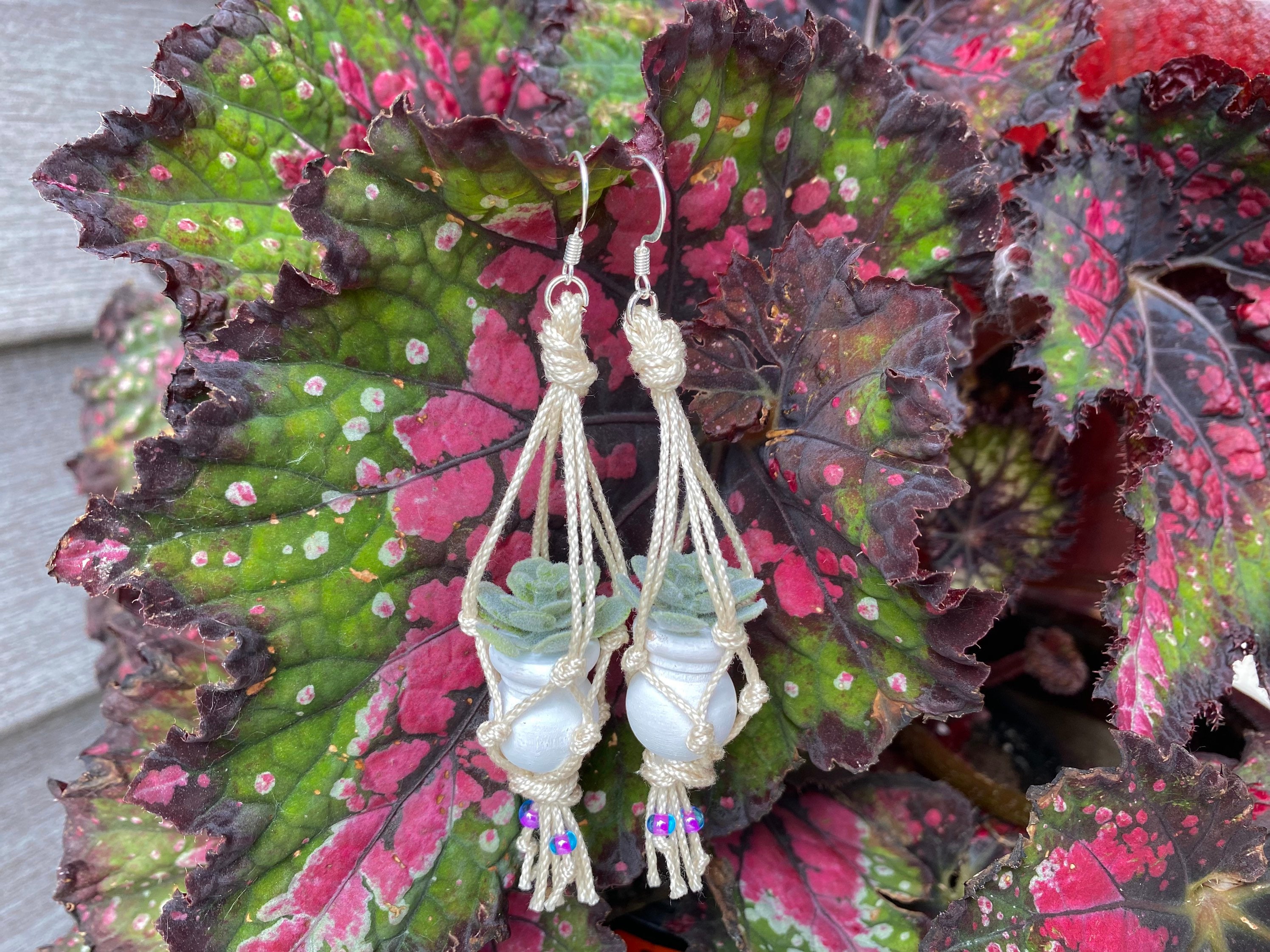 Hanging Plant Earrings Etsy UK