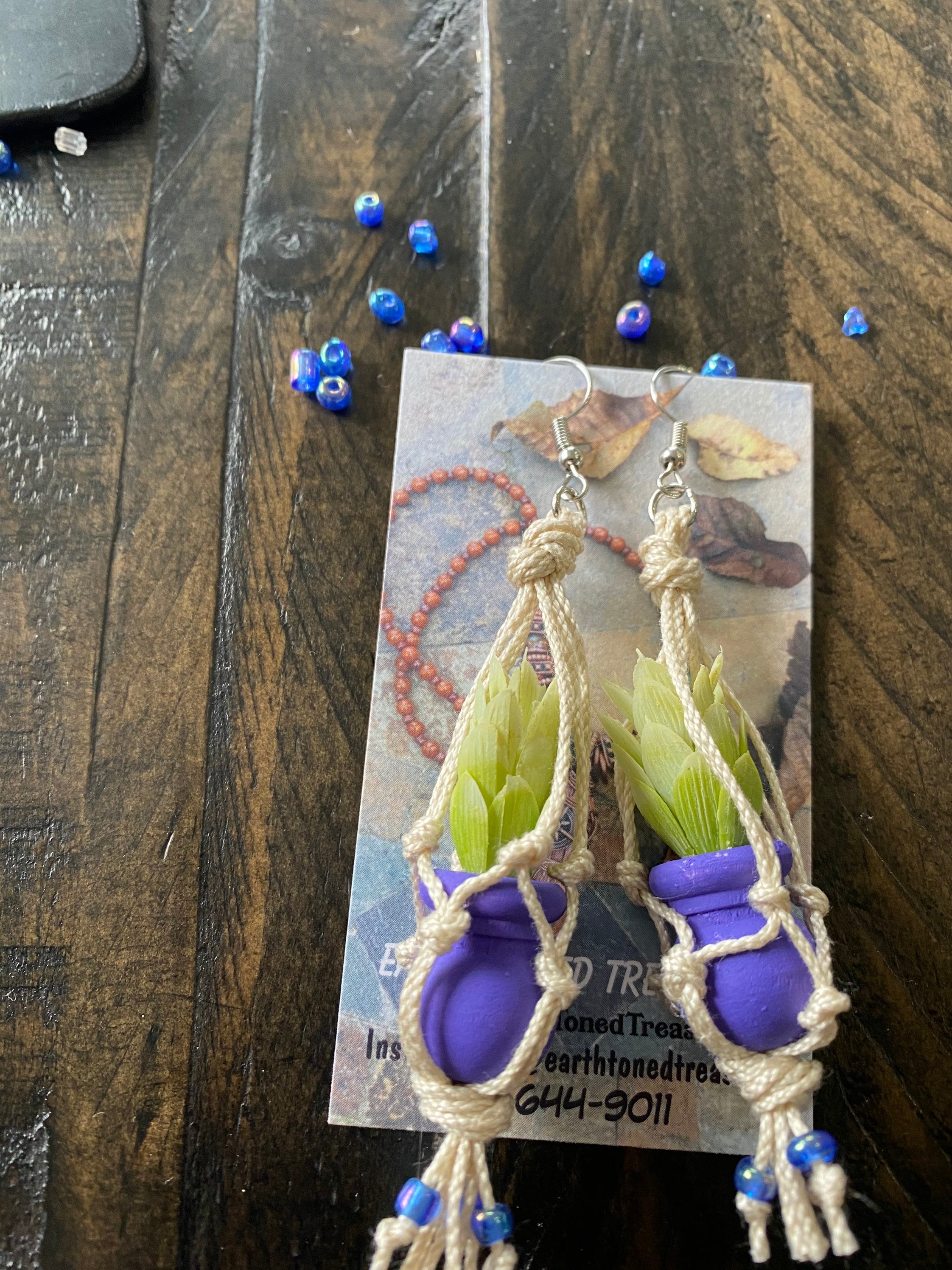 Hanging Plant Earrings Etsy UK