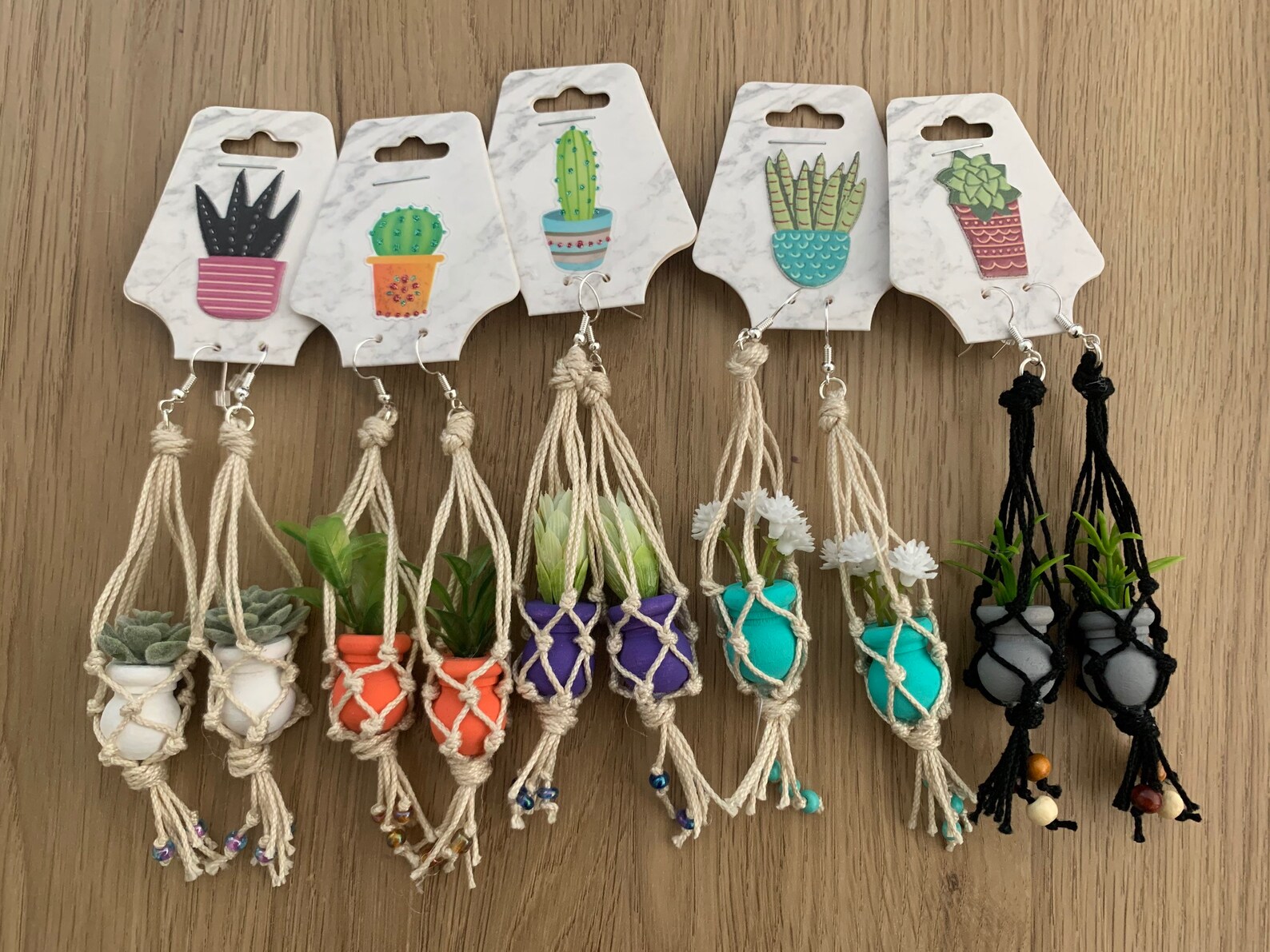 Hanging plant earrings Etsy