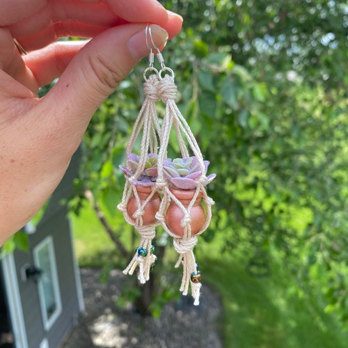 Hanging Plant Earrings Etsy