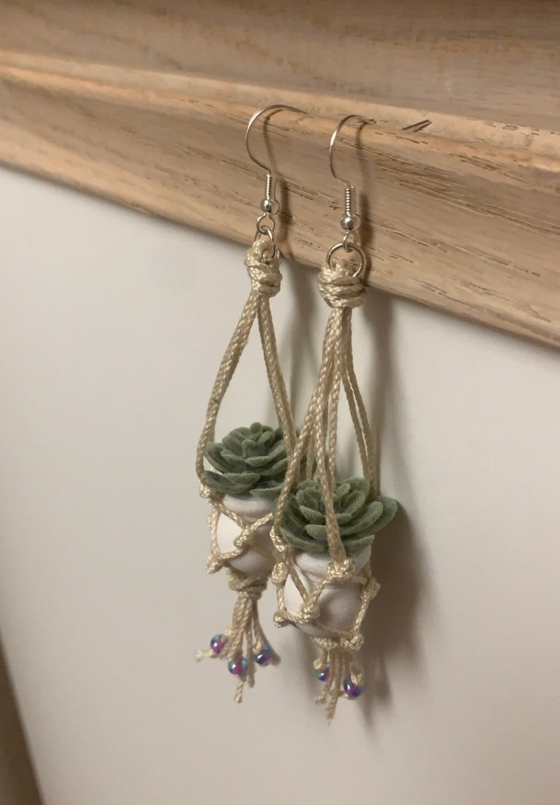 Hanging plant earrings Etsy