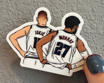 Dynamisches Duo, Nikola Jokic, Jamal Murray, Denver Nuggets Aufkleber, NBA, Basketball, Sticker