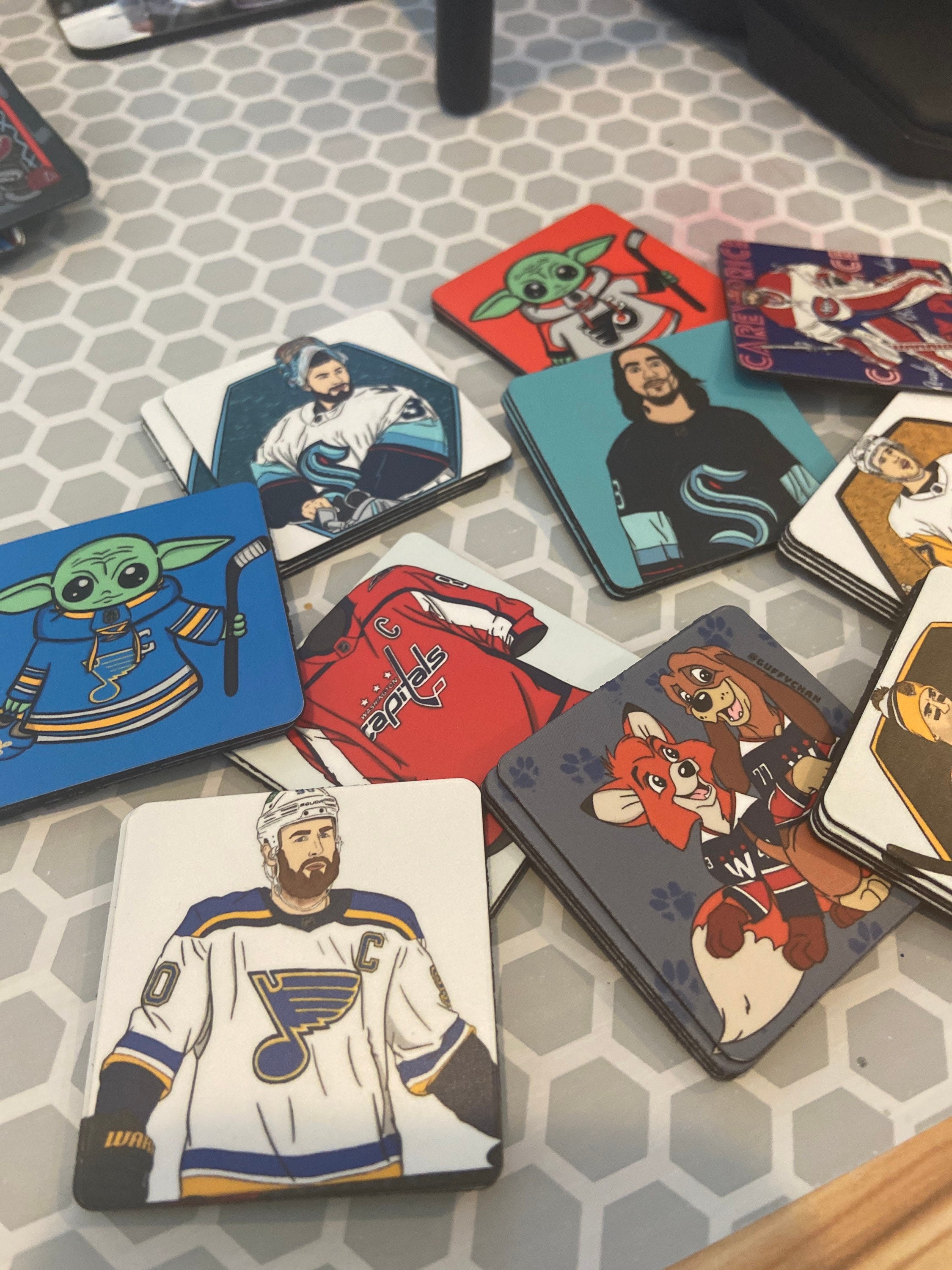 Complete Set 30-60 NHL Hockey Team Jersey Logo Sports Stickers - 2 Stickers  per Card. Stanley Cup Ch…See more Complete Set 30-60 NHL Hockey Team