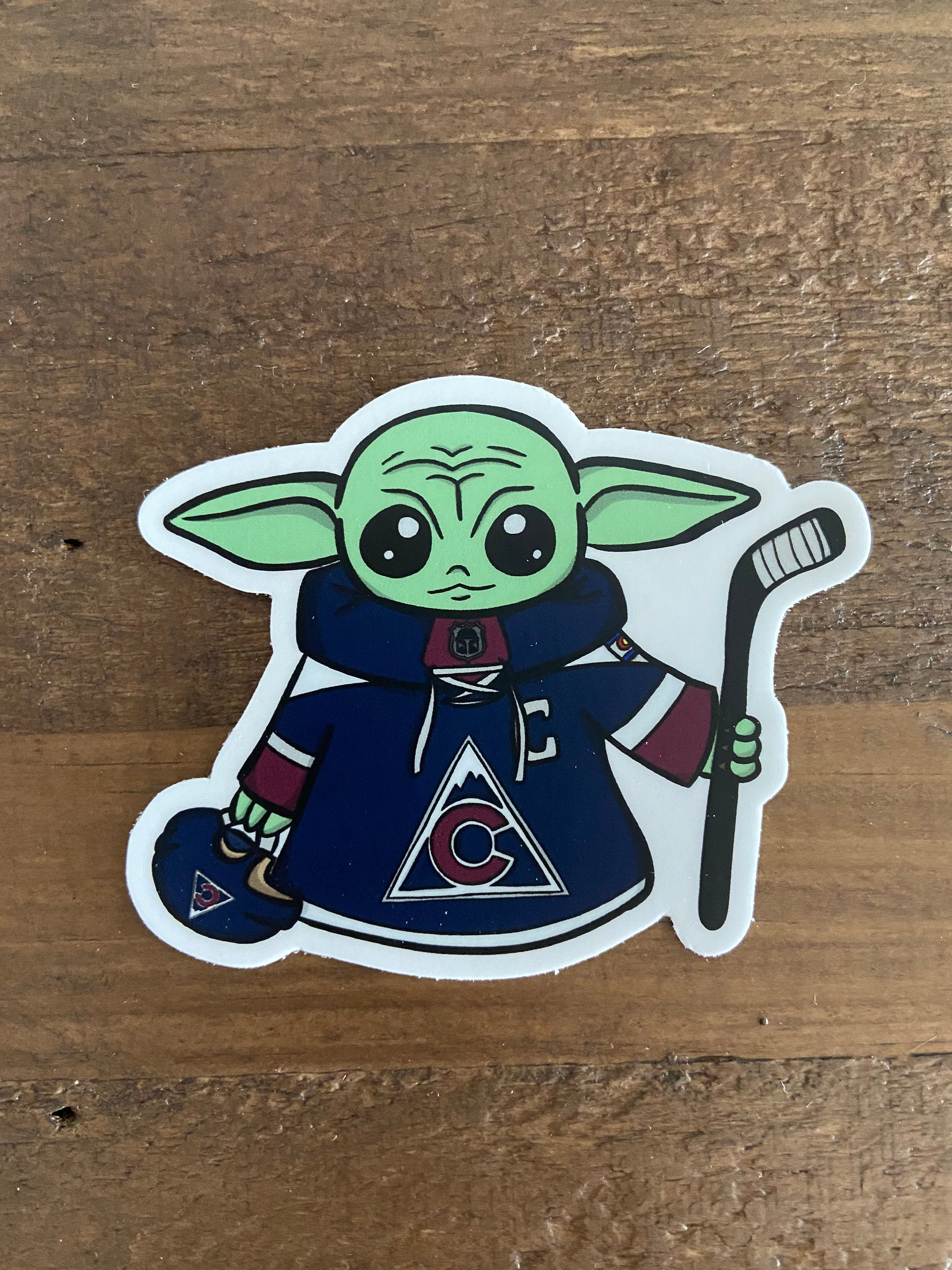 Baby Yoda Hockey, Colorado Avalanche, NHL, Hockey, Sticker