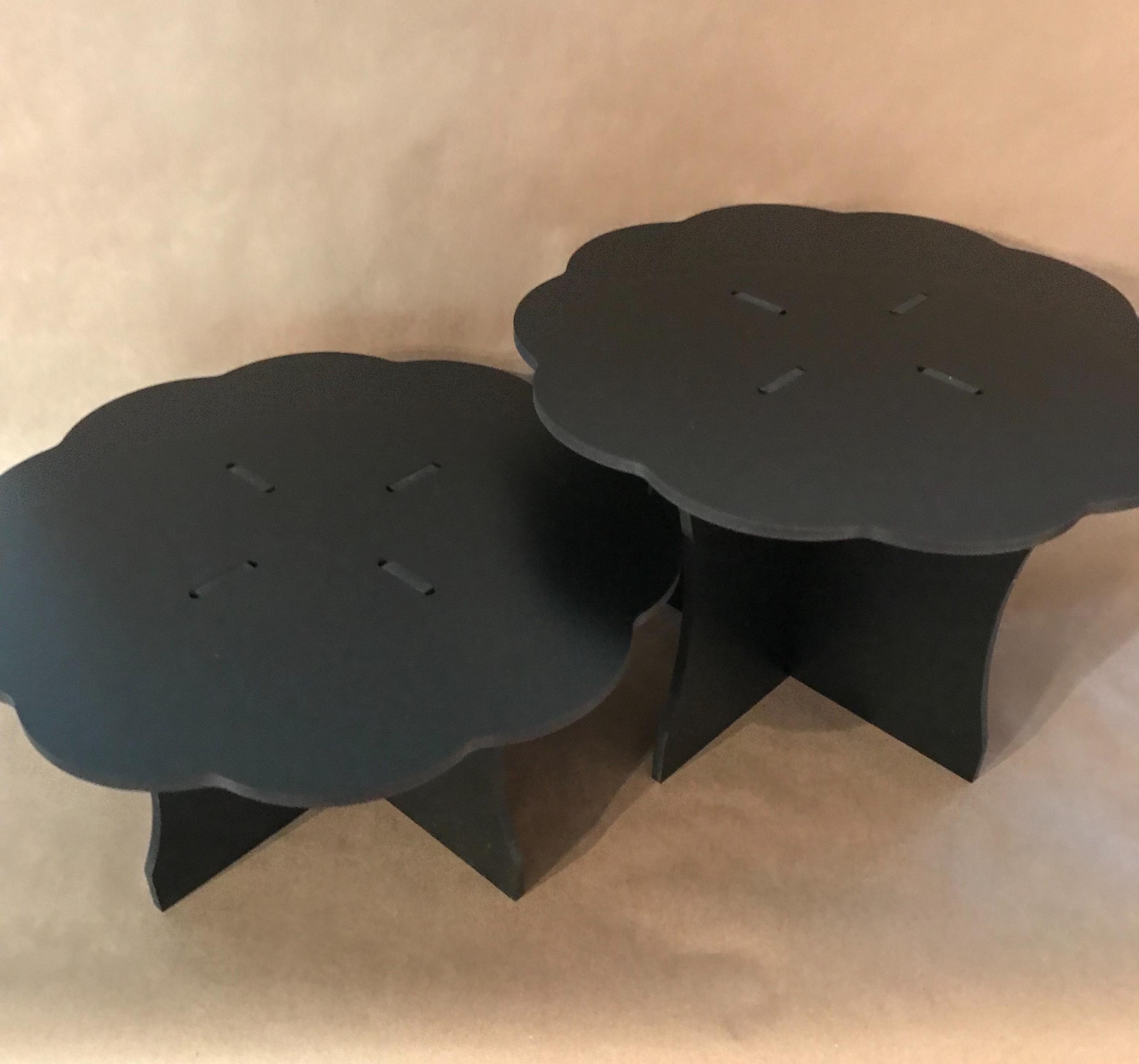 Collapsible Box Riser Black Lightweight Collapsible Round Scalloped Riser Set - (2 Risers in ...