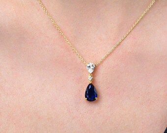 Blue Crystal Necklace, Blue Quartz Necklace, Light Blue Stone, Raw