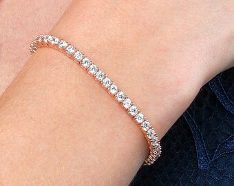 Set Bracelet Tennis & Boucles D'oreilles En Argent Sterling Avec CZ Rose Et Clair - Aragon