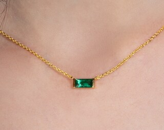 Collana Verde Con Ciondolo A Girasole/Lacrima/Stella/Malocchio - Pietra Verde E Zirconi, Placcata Oro 14K