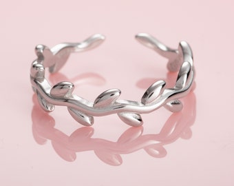 Verstellbarer Zehenring aus 925 Sterling Silber, schlichter Zehenring für Frauen und Teen Mädchen, Midi Ring oder Pinky Ring