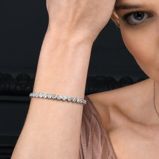 Bracciale Donna In Argento 925, Sottile Con Perline, 17,5 Cm, Elegante E Ipoallergenico