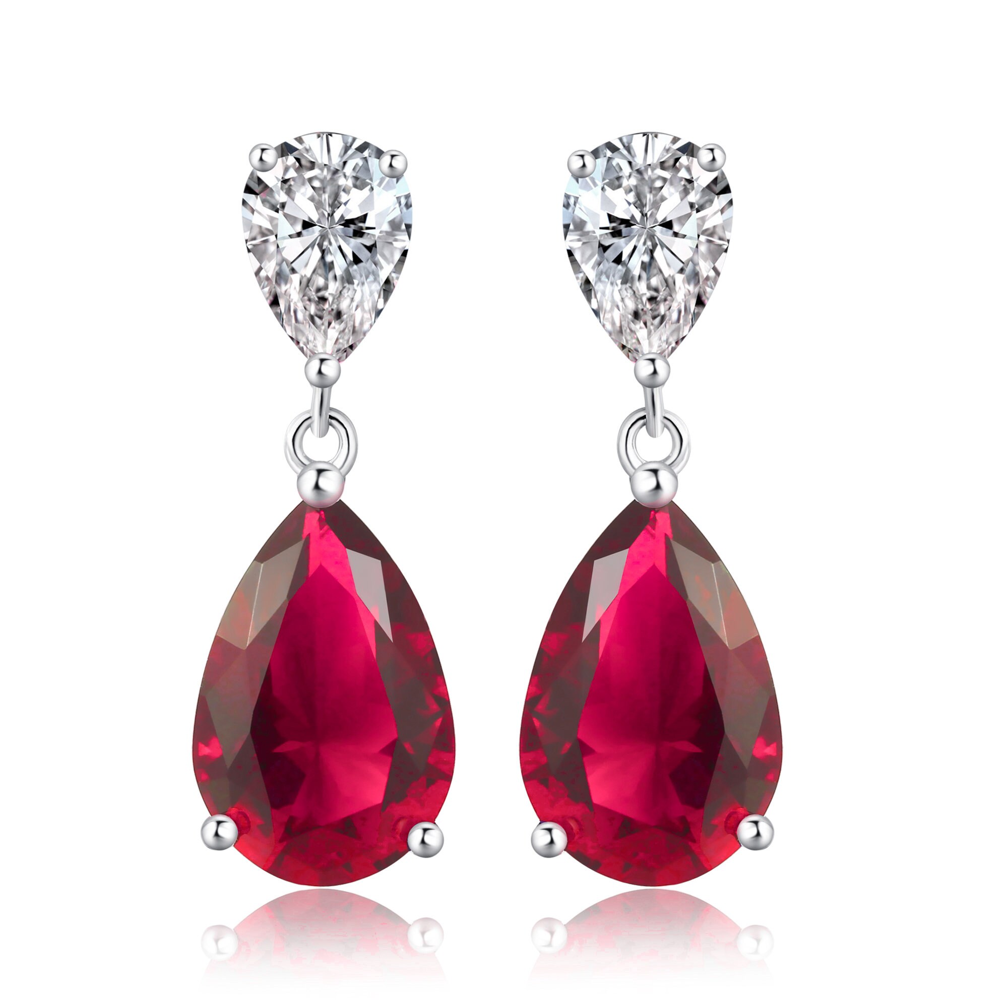 Orecchini pendenti in cristallo a forma di pera di lusso in argento sterling massiccio 925 per donna – acquista a prezzi convenienti sul marketplace