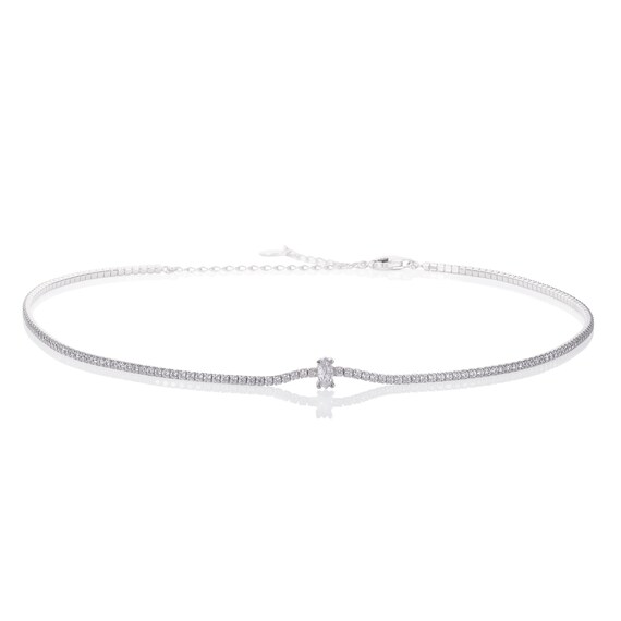 Collana 555Jewelry In Argento 925 Con Zirconia: Ciondolo Doppio Cuore, Delicata Catena Per Donna