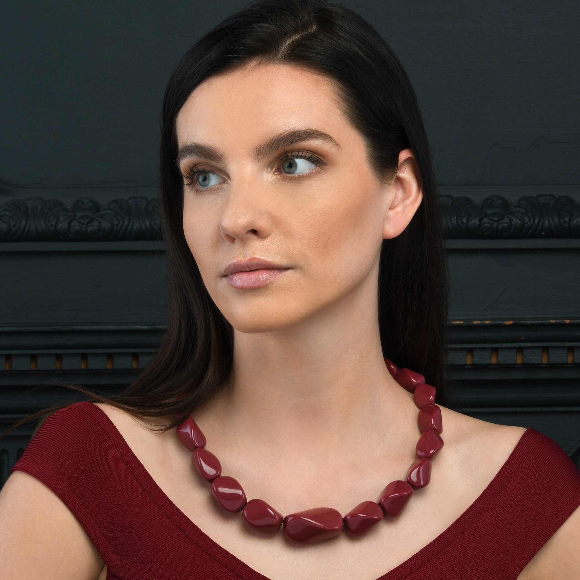 22 Inch Long Burgundy Statement Necklace for Women, Handmade Chunky Twisted Necklace in Maroon Burgundy Resin, Bohemian Costume Jewellery - Etsy 22 Inch Long Burgundy Statement Necklace for Women, Handmade Chunky Twisted Necklace in Maroon Burgundy Resin, Bohemian Costume Jewellery - Etsy