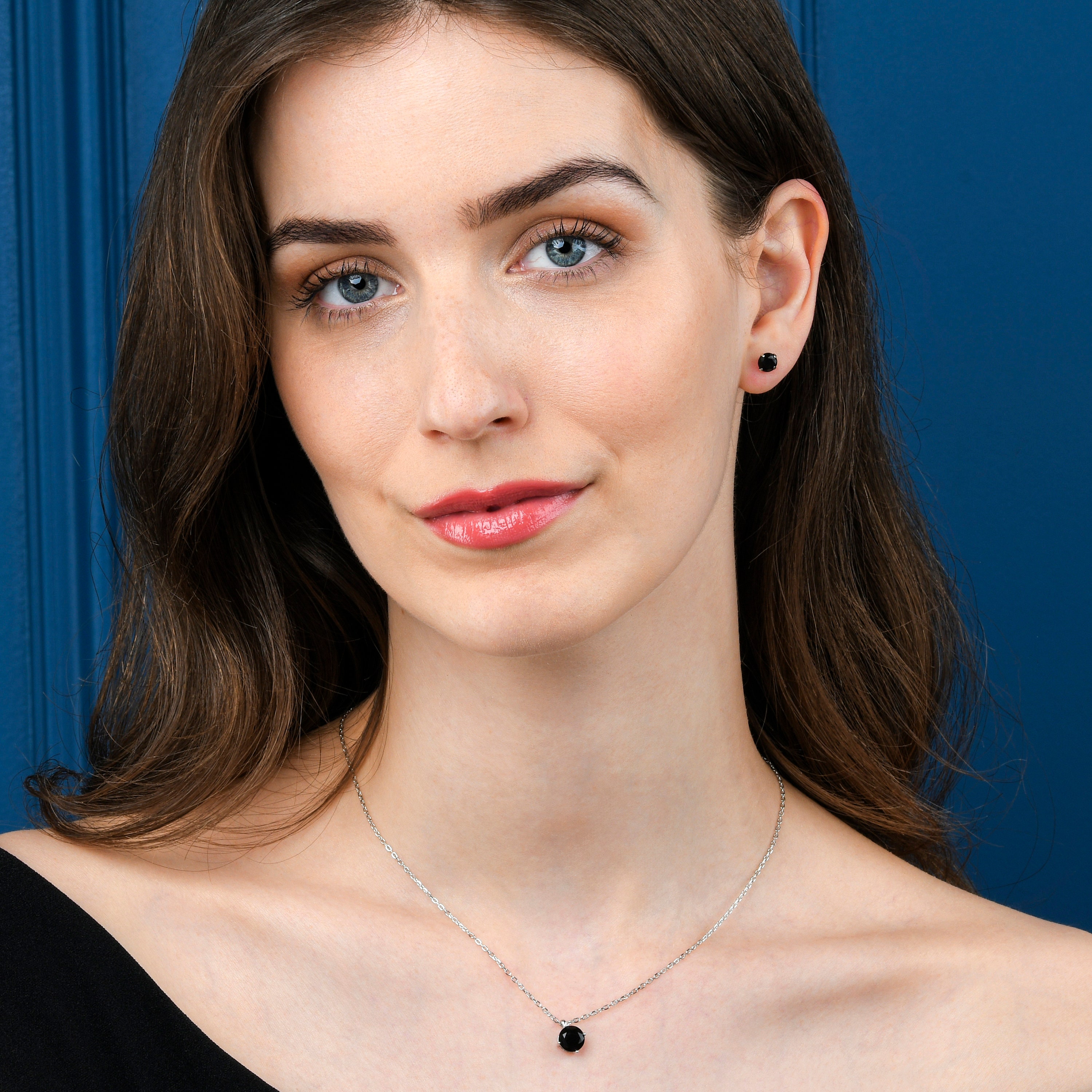 Ciondolo in argento sterling 925 con agata nera ovale in titanio e drusa, 2 1/2 - Italia