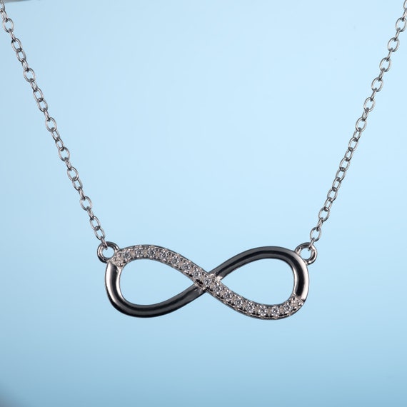 Silver Infinity Necklace With Cubic 