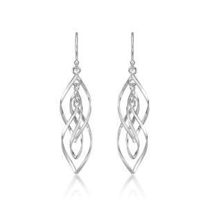 925 Sterling Silver Long Spiral Dangling Earrings For Women, Dangly Spiral Silver Twirl Earrings for Girls, Long Dangle Silver Earrings image 2