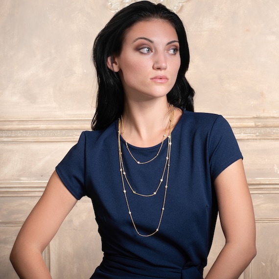 Long Gold Chain Necklace for Women 18 24 or 32 Inch Long Chain