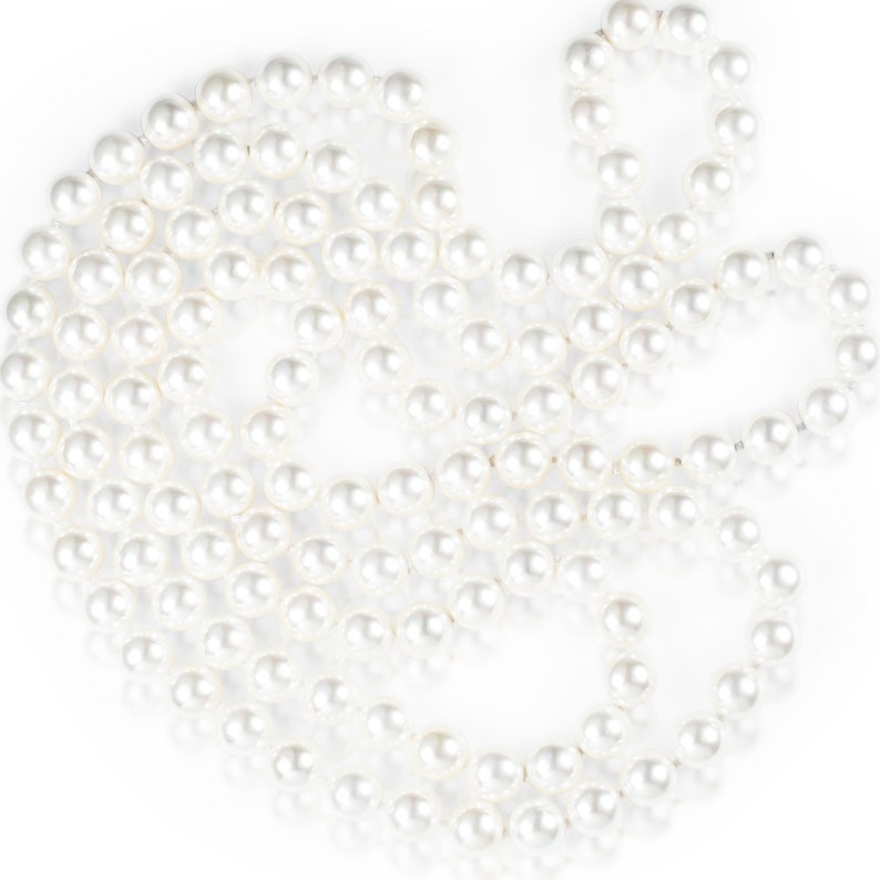 Collier de perles extra long pour femme, collier de perles de 55 pouces de long pour femme avec coquillages blancs, collier long élégant avec coquillages image 7