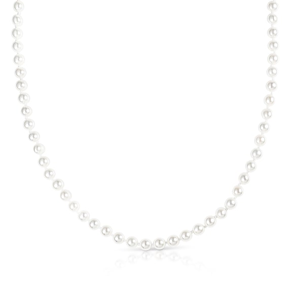 Long Pearl Necklace for Women, 24-inch Long Pearl Necklace