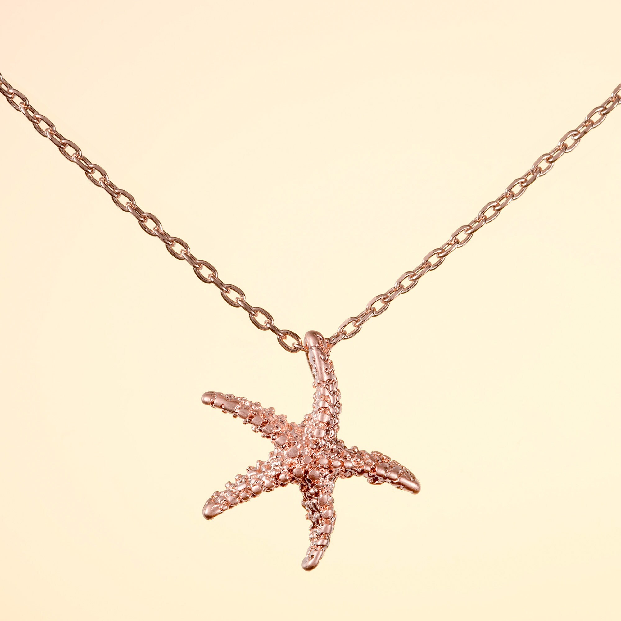 Rose gold starfish necklace deals