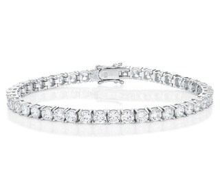 Namana Bracciale Argento 925 Con Zirconi - Catena Fina 15+3 Cm, Confezione Regalo