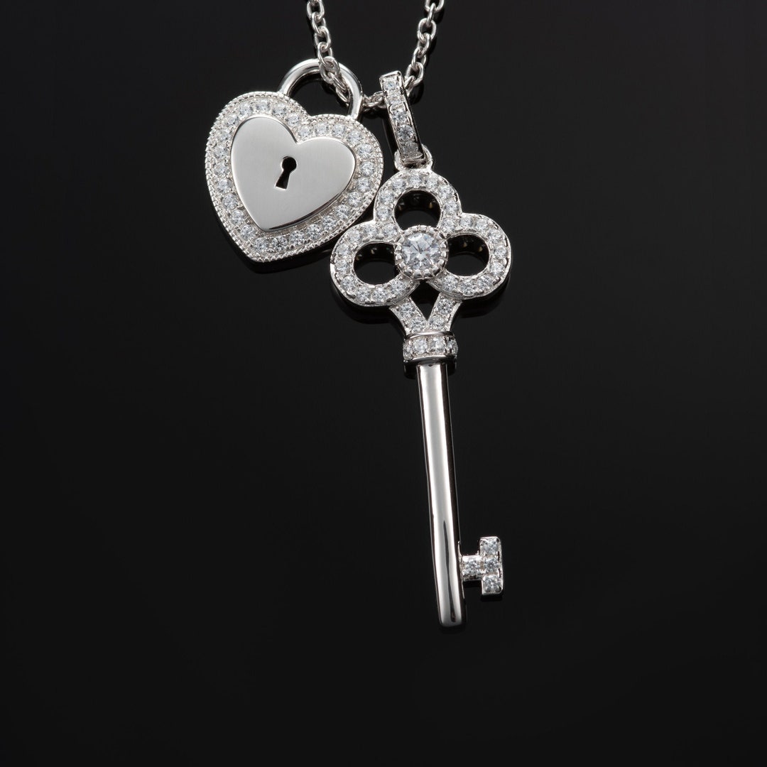 925 Sterling Silver Heart and Key Pendant Necklace for Women and Teen Girls, 925 Silver Lock and Key Necklace With Cubic Zirconia Stones - Etsy 925 Sterling Silver Heart and Key Pendant Necklace for Women and Teen Girls, 925 Silver Lock and Key Necklace With Cubic Zirconia Stones - Etsy