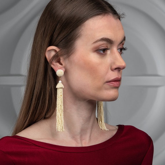 Buy Silver Shine Classic Golden Round Circle and Round Tassel Earrings  Online from SilverShine