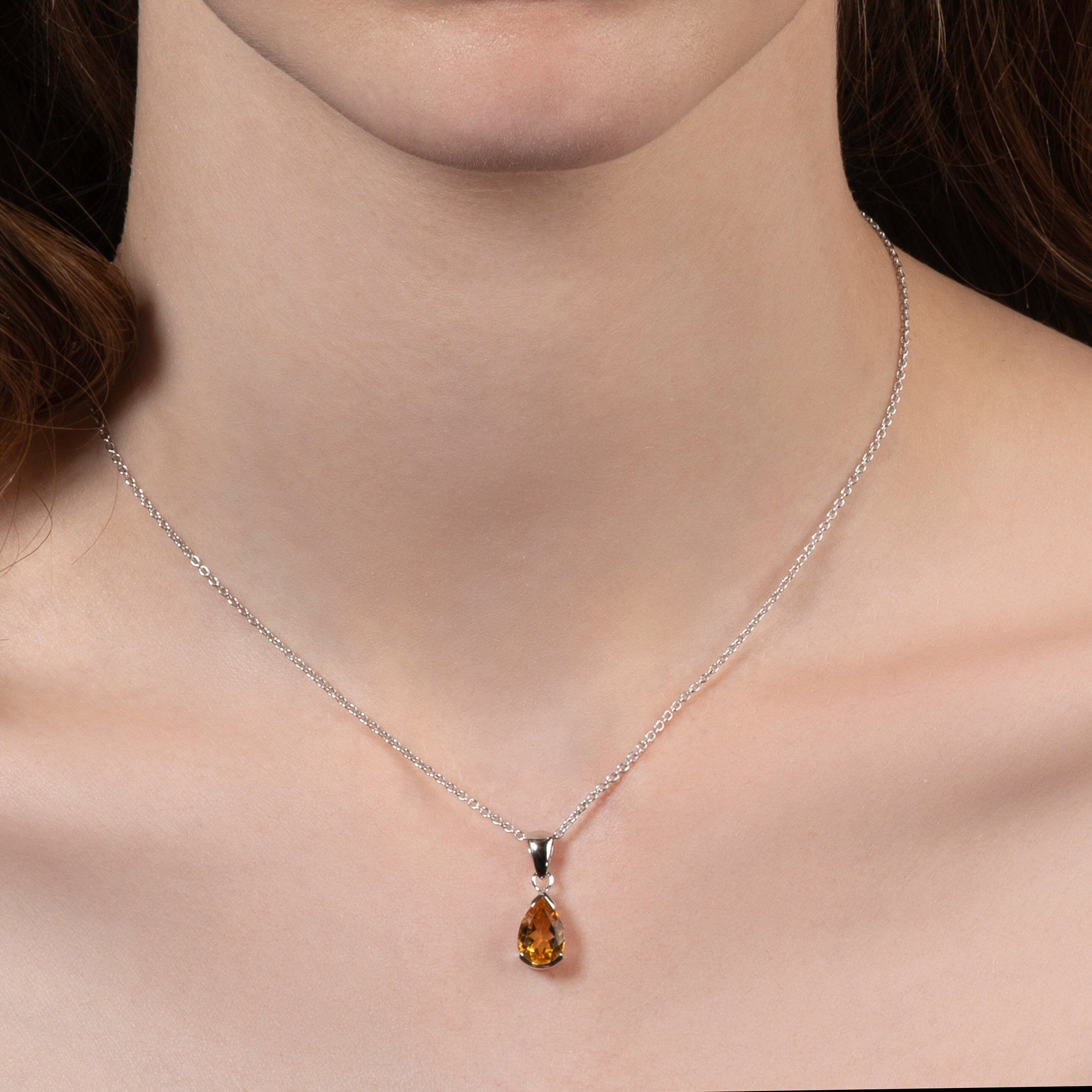 Sterling Silver Citrine Necklace for 