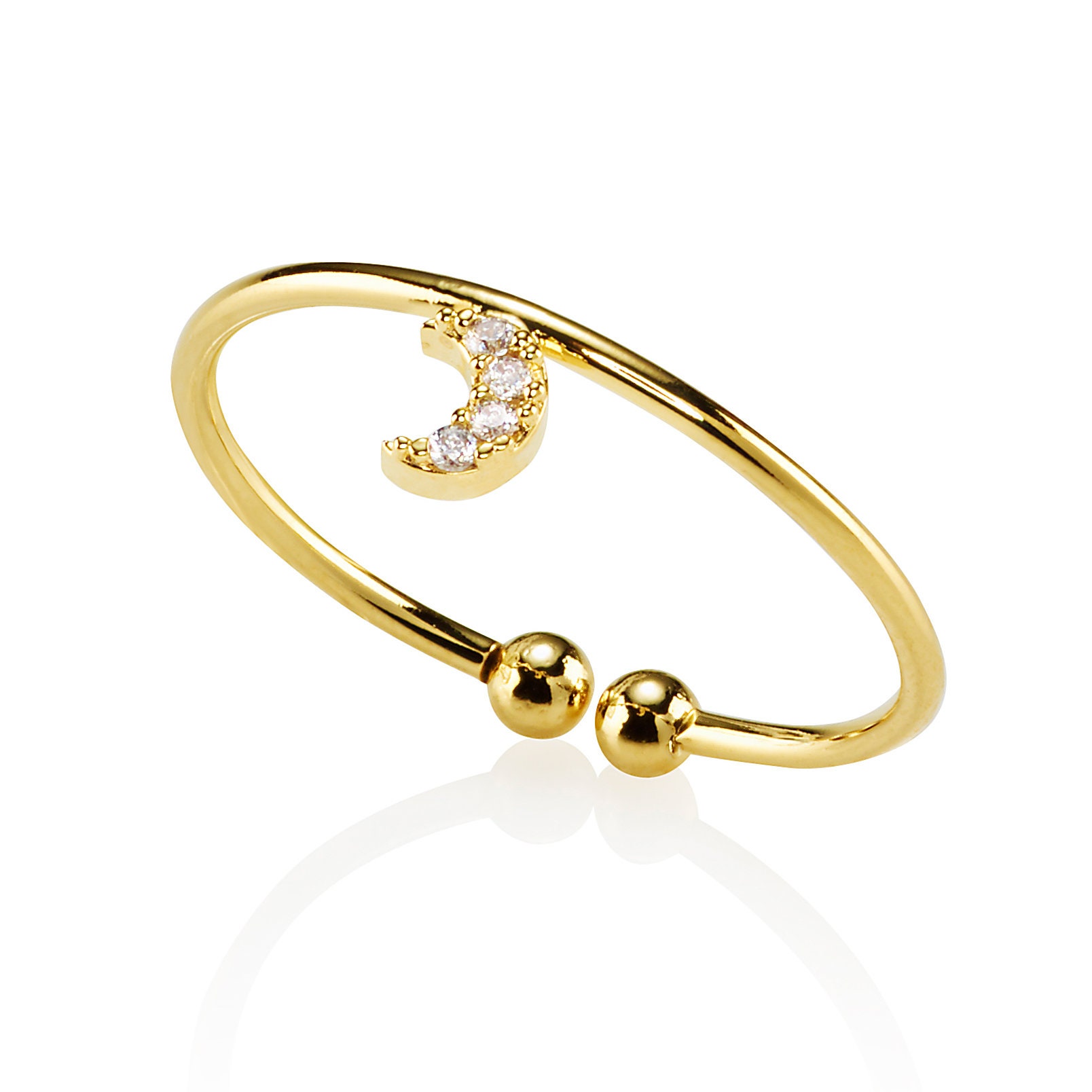 GOLD SLEEK MOON RING