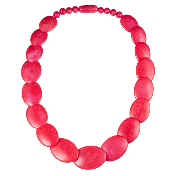 Collana Multifilo Rossa con Cristalli Opachi, Trasparenti e Bigiotteria Irregolare, Bijou