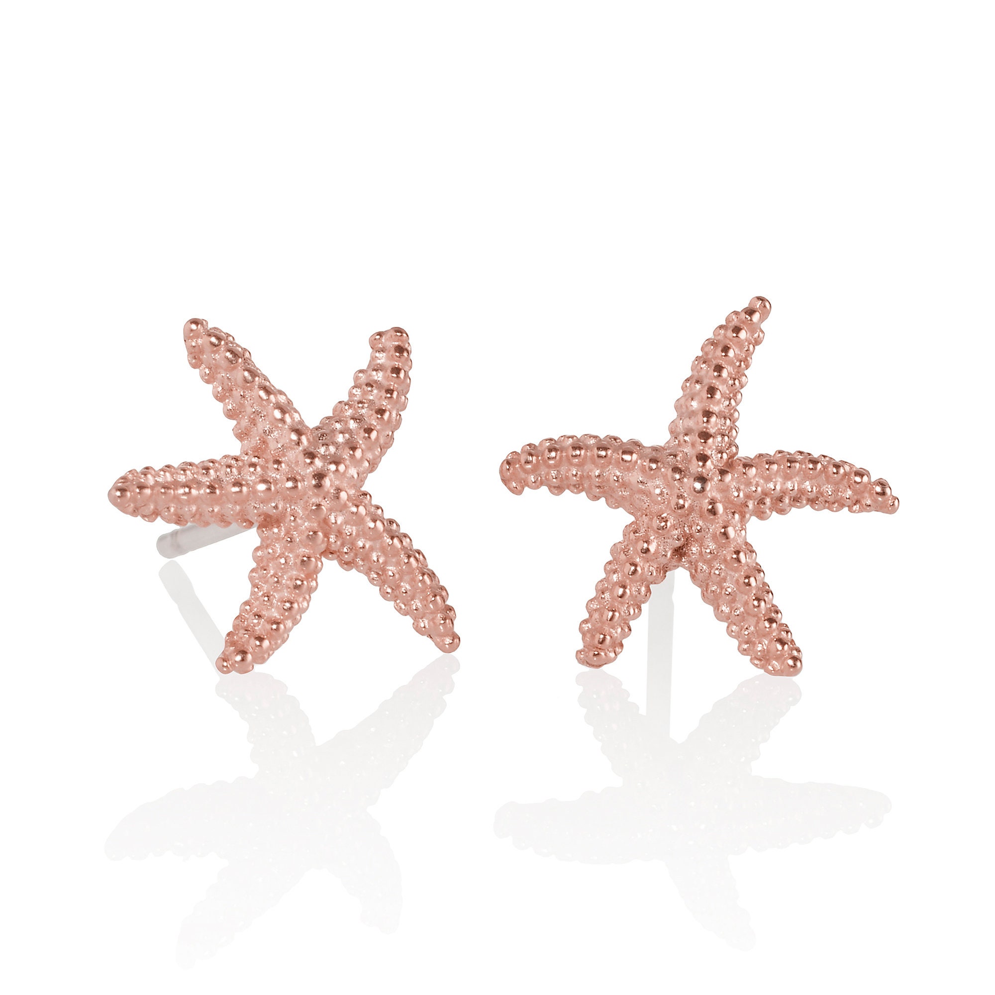 Rose gold starfish earrings deals