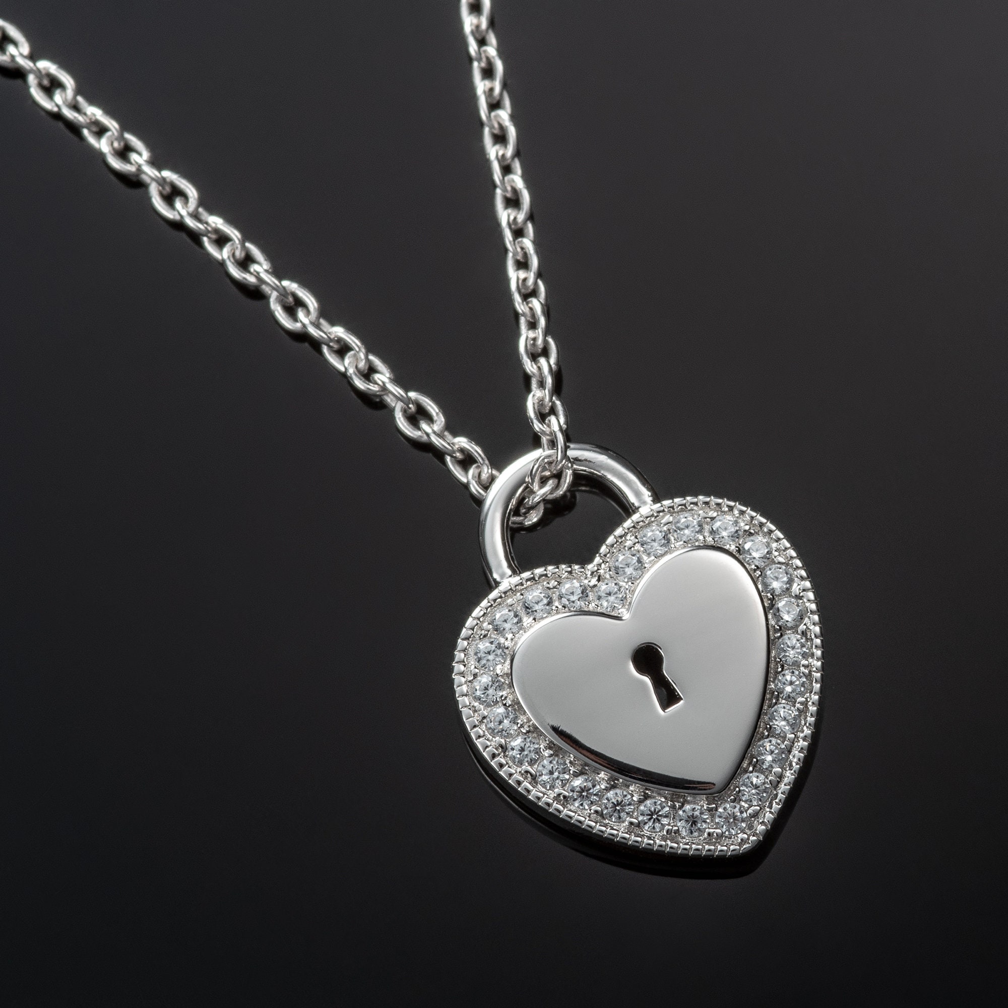 Key to My Heart Silver Padlock Necklace with Sterling Silver Chain – Beauty  Bird Vintage